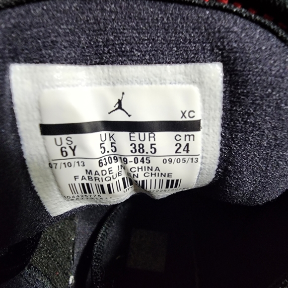 Nike Air Jordan 1 Flight Strap Black/Gym Red Size 6Y-fits Men's 6 & Women's 7.5 - Picture 6 of 7